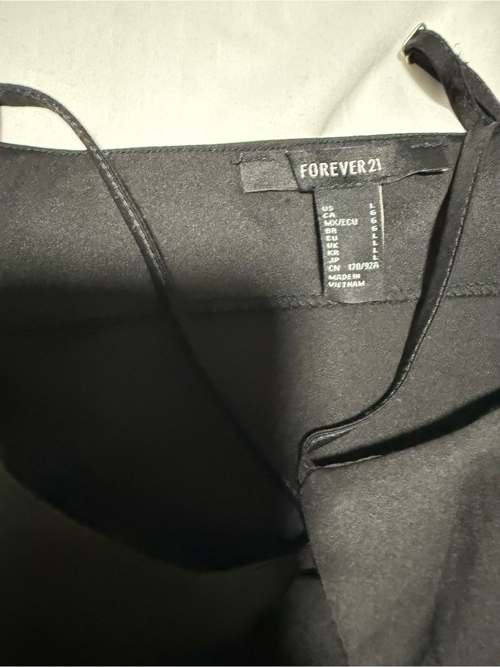 Forever 21 Black Satin Slip Dress with Thin Straps - Picture 3 of 4